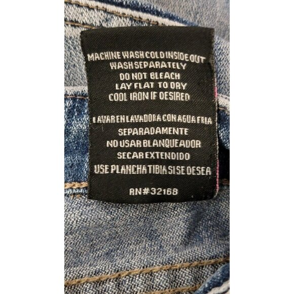 Bubblegum Womens 7/8 Jeans With Embroidered Peacock Design & Bead Accents - Dist - Picture 8 of 8